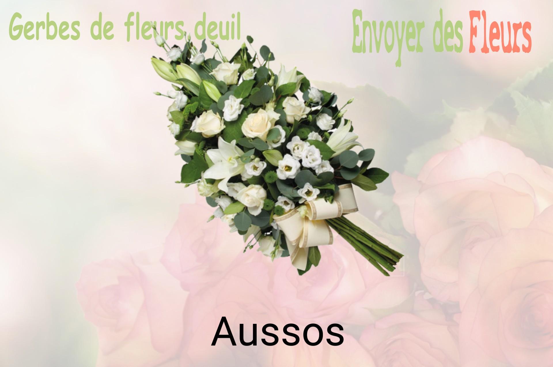 Gerbe de fleurs de deuil livrée à Aussos